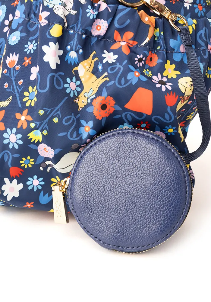 Navy Dog Garden Print Holdall