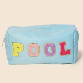 Pool Print Travel Cosmetic Bag in Blue