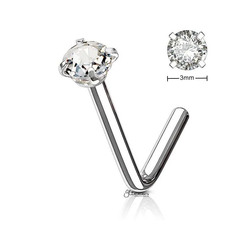 Round C.Z L Bend Nose Stud