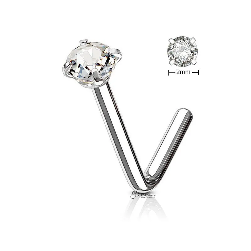 Round C.Z L Bend Nose Stud