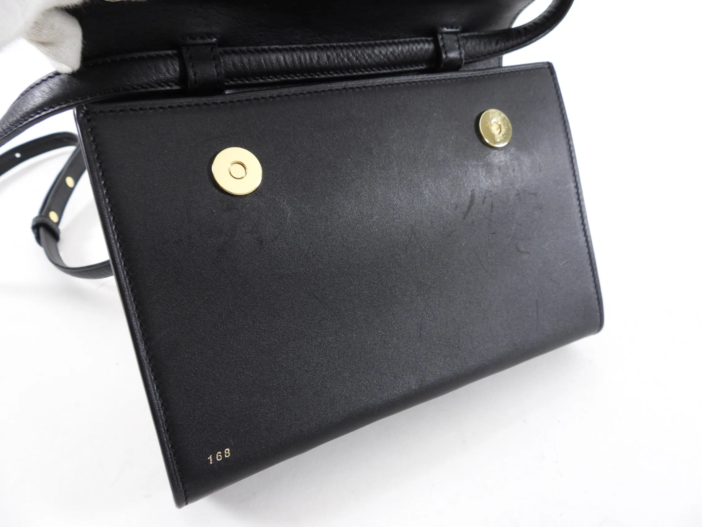 RSVP Paris Black Leather Golden Eyes Bag