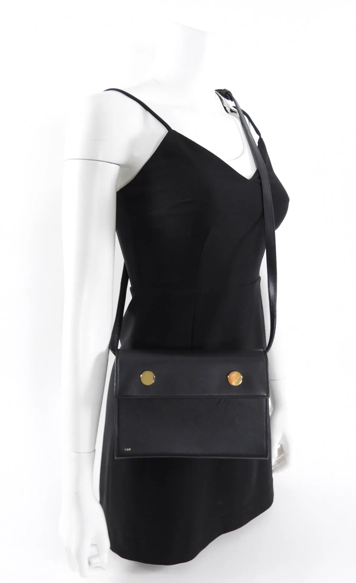 RSVP Paris Black Leather Golden Eyes Bag
