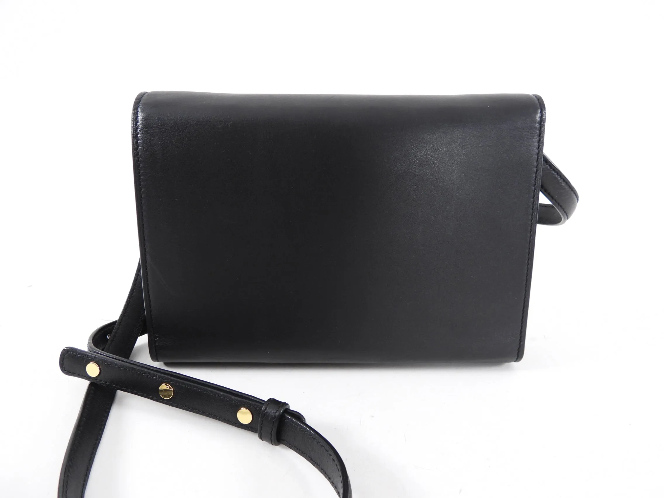 RSVP Paris Black Leather Golden Eyes Bag