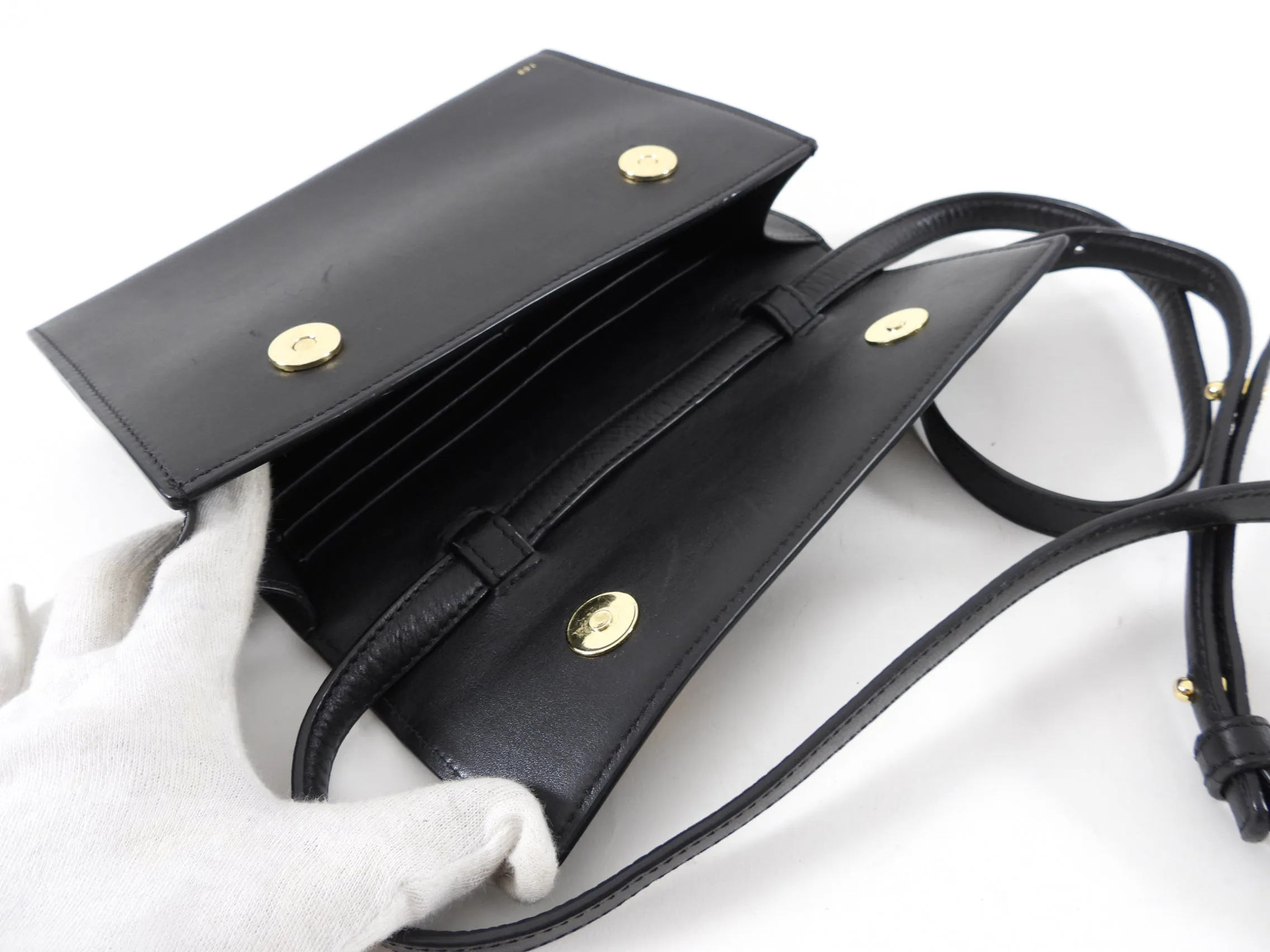 RSVP Paris Black Leather Golden Eyes Bag