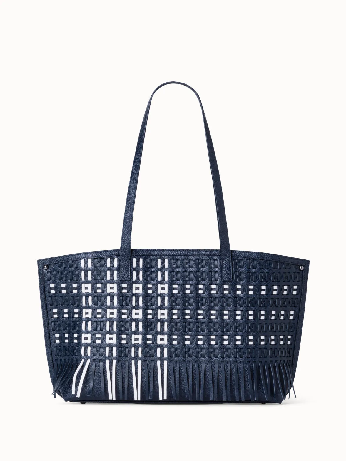 Small Ai Schultertasche aus gewebtem Leder mit Fransen