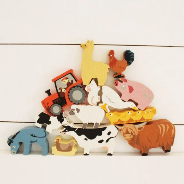 Tender Leaf Toys Farmyard Animals Display Shelf Set