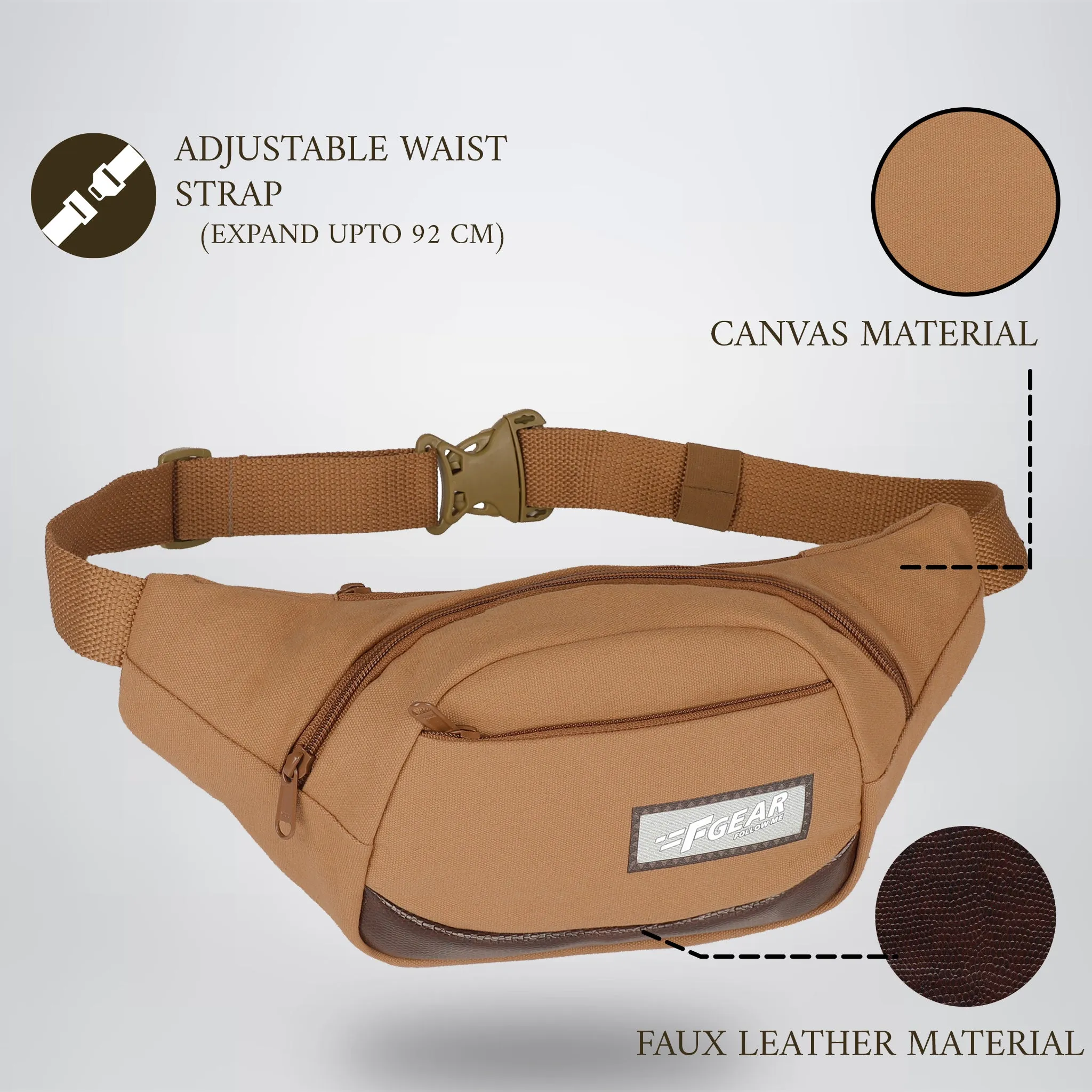 Touche Khaki Canvas 4L Waist Pouch