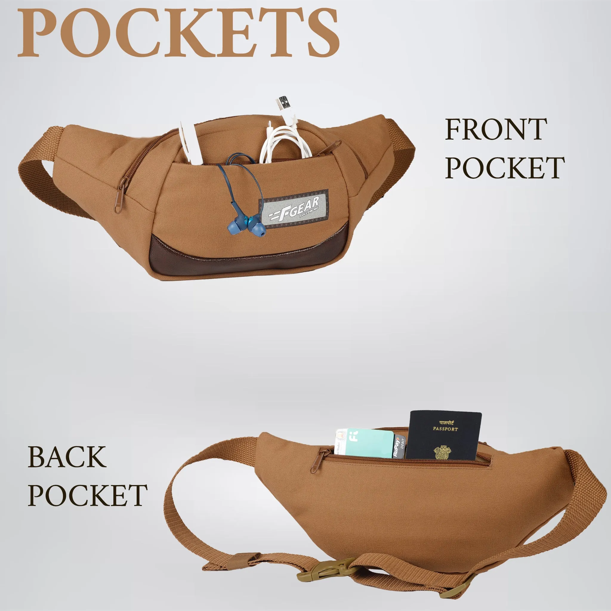 Touche Khaki Canvas 4L Waist Pouch
